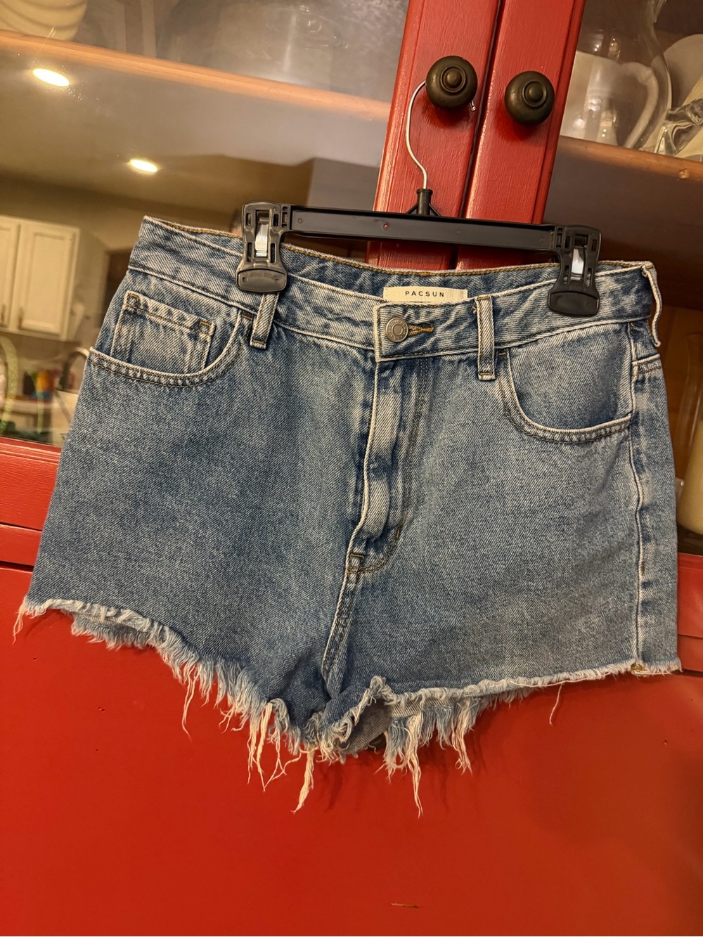 PacSun Light Blue Distressed Denim Shorts